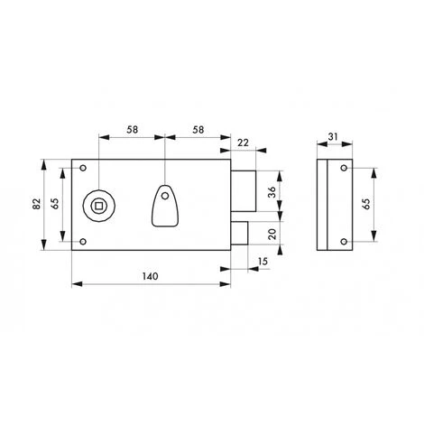THIRARD - Serrure Horizontale De Grille En Applique à Clé à Fouillot Pour Portail, Droite, Axe 58mm, 140x82mm, Inox, 2 Clés – Image 2