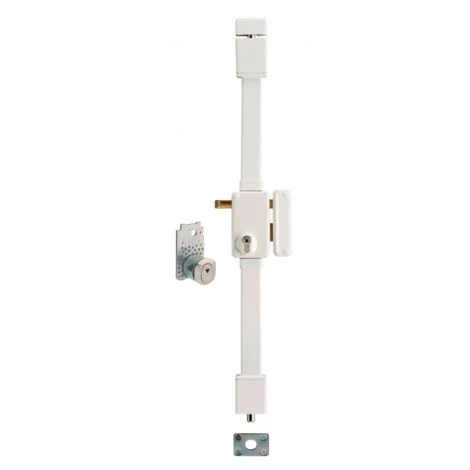 THIRARD - Serrure En Applique Beluga A2P** à Tirage Pour Entrée, Droite, 3pts, Cobra 31x56mm, Axe 45mm, Blanc, 4 Clés