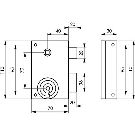 Thirard Serrure En Applique THIRARD, Axe 45 Mm, à Poignée, Ouverture à Droite – Image 2