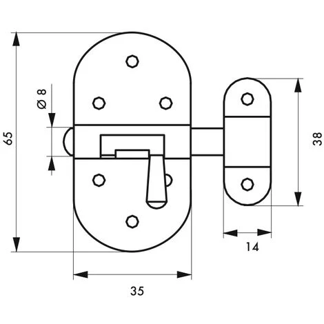 Thirard Targette à Pêne Rond THIRARD, Acier Nickelé Gris – Image 3