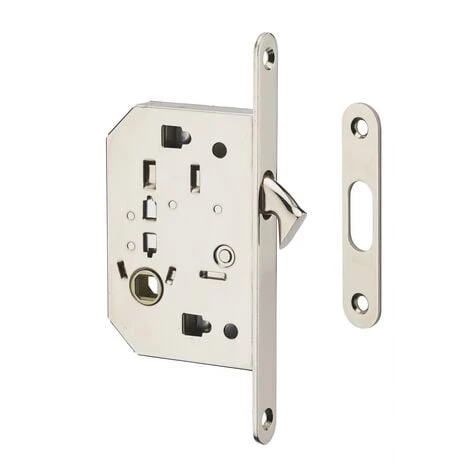 THIRARD - Serrure Encastrable à Crochet à Condamnation Pour Porte Coulissante, Sans Accessoire, Axe 50mm, Carré 8mm, Nickelé