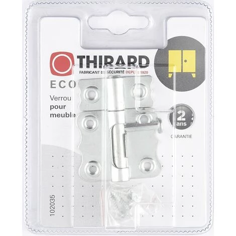 Thirard Targette à Pêne Rond THIRARD, Acier Zingué Gris – Image 2