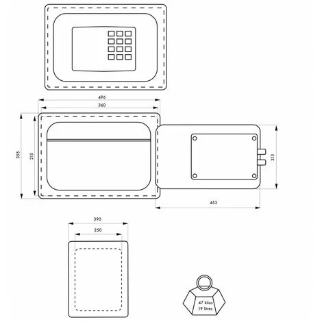 THIRARD - Coffre-fort VAUBAN Ignifugé 1h00 2 Pênes 355x496x39 – Image 3