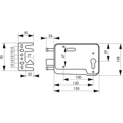 Thirard - BOIT. Cyl. Réver. Pour Porte Bois Ou PVC Gris - 900069 – Image 2