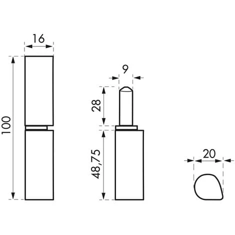 THIRARD - Charnière De Porte D'entrée à Souder, Inox, 100mm, Bague Laiton