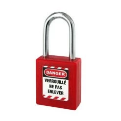 Cadenas De Consignation Rouge THIRARD Anse Inox Ø4.76 Largeur 40 Mm Avec 1 Clé Varié - 005338RD