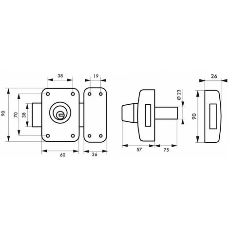 THIRARD - Verrou Pour Porte D'entrée Vitrée Transit 2 à Cylindre Double 75 Mm – Image 2