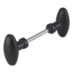 THIRARD Bouton De Grille Double Ovoïde Avec Carré Acier De 6 X 90 Mm 1 Portée Finition Noire - Noir