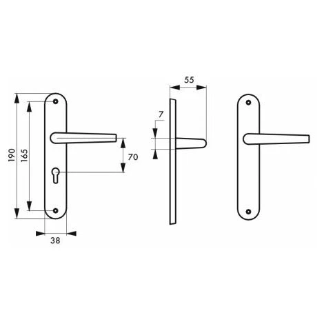 Poignée De Porte Intérieure VESTA Entraxes 165 Mm Trou De Cylindre Par Thirard – Image 2