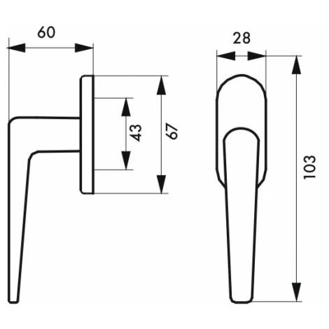 THIRARD Béquille De Fenêtre LETO/MAIA Anodisé Champagne – Image 2