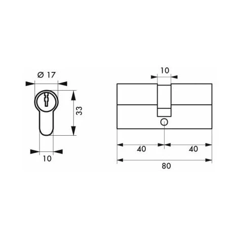Cylindre HG5+ 40x40 Mm Nickelé 5 Clés Par Thirard – Image 2