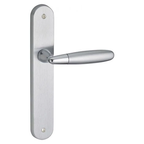 THIRARD - Ensemble De Poignées Pour Porte Intérieure Mirella2 Sans Trou, Carré 7mm, Entr'axes 195mm, Chromé Brillant/satiné