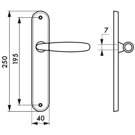 THIRARD - Ensemble De Poignées Pour Porte Intérieure Mirella2 Sans Trou, Carré 7mm, Entr'axes 195mm, Chromé Brillant/satiné â Image 2
