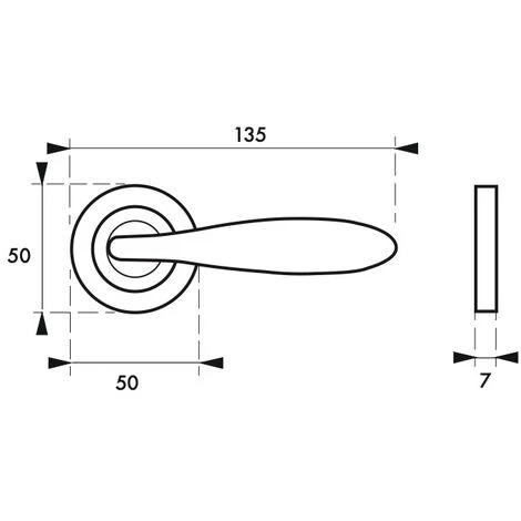 THIRARD - Paire De Béquilles Luxor Pour Porte, Carré 7mm, Chromé Brillant – Image 2