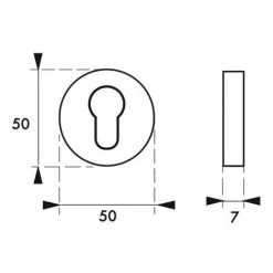 THIRARD - Paire De Rosaces Rondes Luxor/Maxima, Ø50mm, Trou De Cylindre, Chromé Brillant