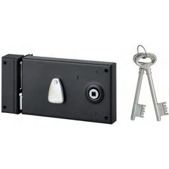 Serrure Horizontale époxy Noir 4 Gorges 140x82 Mm THIRARD à Fouillot C6 - Gauche - 000123