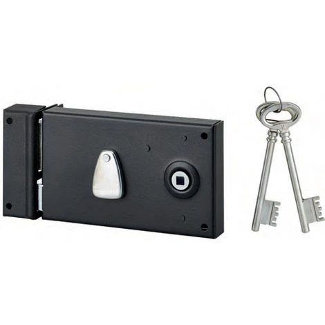 Serrure Horizontale époxy Noir 4 Gorges 140x82 Mm THIRARD à Fouillot C6 - Gauche - 000123