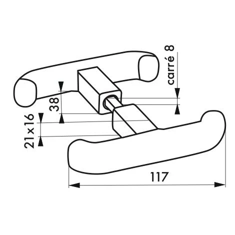 THIRARD - Ensemble De Poignées Pour Porte De Garage T, Carré 8mm, Noir – Image 2