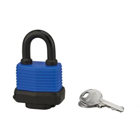 THIRARD - Cadenas à Clé Slice, Extérieur, 40mm, Gainé PVC, 2 Clés Laiton Nickelé