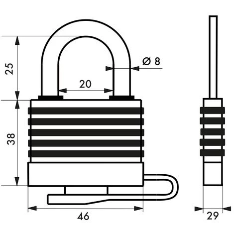 THIRARD - Cadenas à Clé Slice, Extérieur, 40mm, Gainé PVC, 2 Clés Laiton Nickelé – Image 2