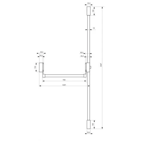 THIRARD - Serrure Anti-panique D-Cross Pour Porte D'entrée 1150mm Max, 2/3 Pts Haut Et Bas, Réversible, Blanc – Image 3