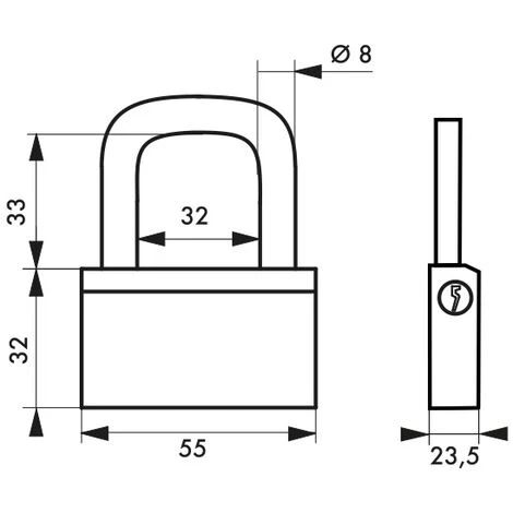 THIRARD - Cadenas à Clé Nautic, Laiton, Extérieur, Anse Laiton, 55mm, 3 Clés – Image 2