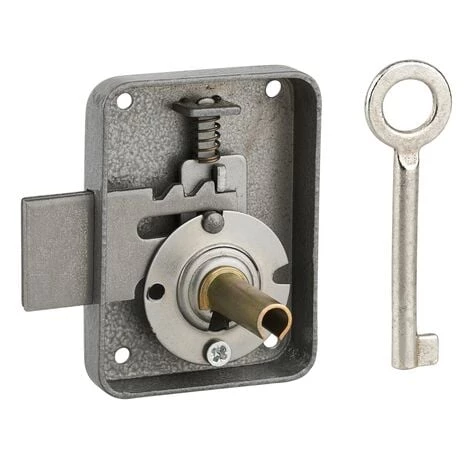 THIRARD - Serrure De Meuble Paris Pour Porte D'ameublement, Droite, Axe 30mm, 55x70mm, Gris, 1 Clé