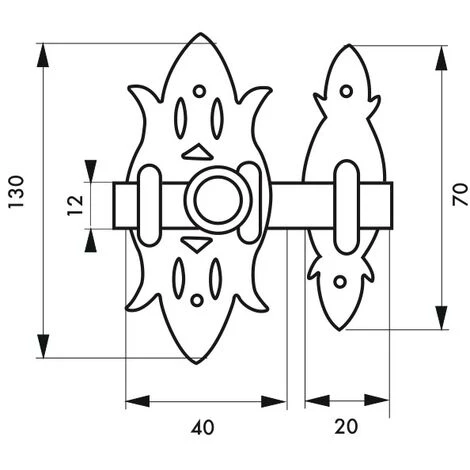 THIRARD - Verrou De Meuble Rustique, 40x130mm, Laiton Patiné – Image 2