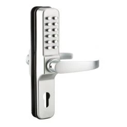 THIRARD - Serrure à Combinaison Avec Paire De Béquilles Pour Serrure Encastrable Pour Porte D'entrée, 8 Chiffres, Chromé