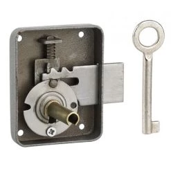 THIRARD - Serrure De Meuble Paris Pour Porte D'ameublement, Gauche, Axe 35mm, 60x70mm, Gris, 1 Clé