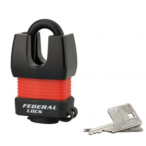 THIRARD - Cadenas à Clé Fédéral Lock Docker, Extérieur, Acier Cémenté, Double Verrouillage, 45mm, 2 Clés