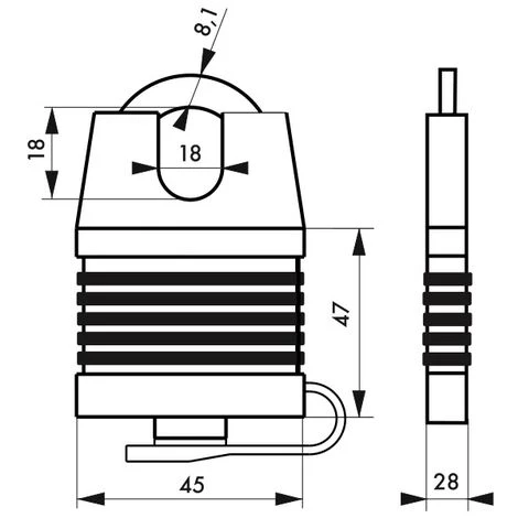 THIRARD - Cadenas à Clé Fédéral Lock Docker, Extérieur, Acier Cémenté, Double Verrouillage, 45mm, 2 Clés – Image 2