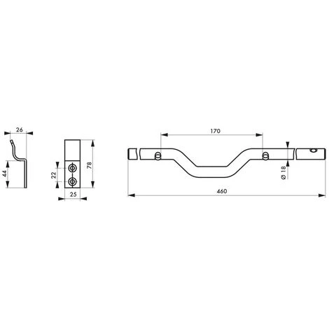 THIRARD - Barre De Sécurité Pour Volet Bois, Acier, Ø18x460mm, Zingué – Image 2