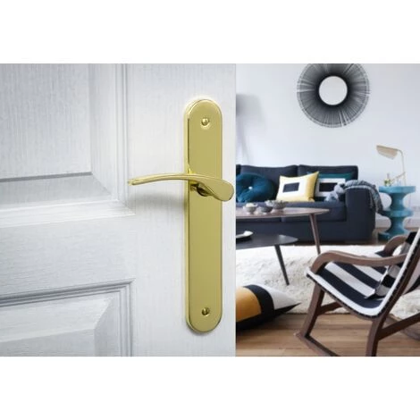 THIRARD - Ensemble De Poignées Pour Porte Intérieure Dionysos Sans Trou, Carré 7mm, Entr'axes 195mm, Laitonné – Image 2