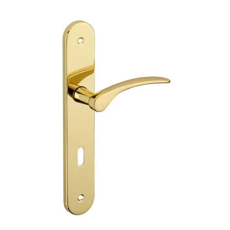 THIRARD - Ensemble De Poignées Pour Porte De Chambre Dionysos Trou De Clé, Carré 7mm, Entr'axes 195mm, Laitonné