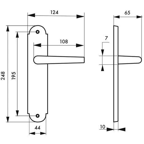 THIRARD - Ensemble De Poignées Pour Porte Intérieure Arthemis Sans Trou, Carré 7mm, Entr'axes 195mm, Laiton Patiné – Image 2