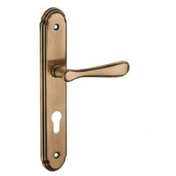 THIRARD - Ensemble De Poignées Pour Porte D'entrée Arthemis Trou De Cylindre, Carré 7mm, Entr'axes 195mm, Laiton Patiné