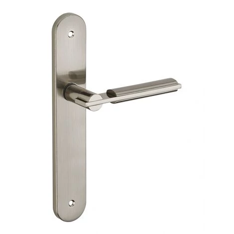 THIRARD - Ensemble De Poignées Pour Porte Intérieure Gaia Sans Trou, Carré 7mm, Entr'axes 195mm, Nickelé Brossé