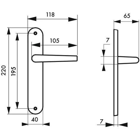 THIRARD - Ensemble De Poignées Pour Porte Intérieure Maia Sans Trou, Carré 7mm, Entr'axes 195mm, Couleur F2 – Image 2