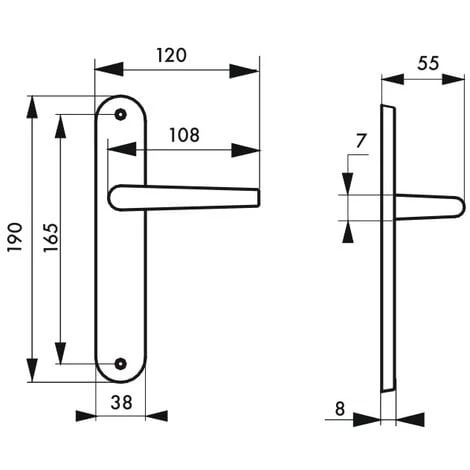 THIRARD - Ensemble De Poignées Pour Porte Intérieure Vesta Sans Trou, Carré 7mm, Entr'axes 165mm, Nickelé Satiné – Image 2