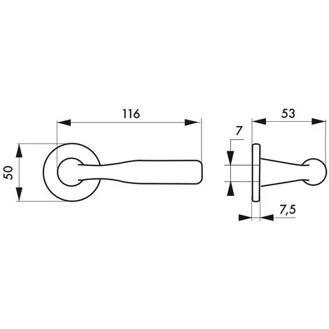 THIRARD - Paire De Béquilles Junon Pour Porte, Carré 7mm, Nickelé Brossée – Image 2