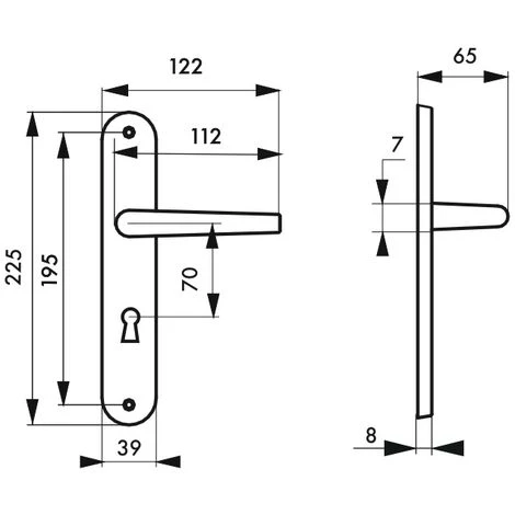 THIRARD - Ensemble De Poignées Pour Porte De Chambre Laura Trou De Clé, Carré 7mm, Entr'axes 195mm, Laiton Poli – Image 2