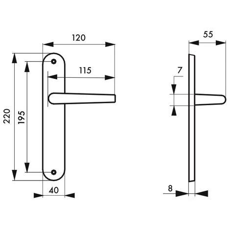 THIRARD - Ensemble De Poignées Pour Porte Intérieure Marianne Sans Trou, Carré 7mm, Entr'axes 195mm, Laiton Poli – Image 2
