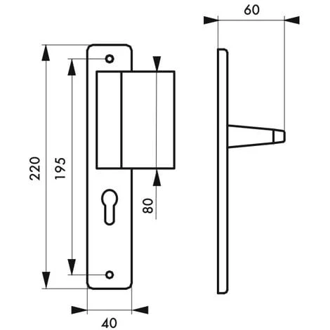 THIRARD - Ensemble De Poignées Pour Porte D'entrée Palière Picardie Trou De Cylindre, Carré 7mm, Entr'axes 195mm, Couleur F2 â Image 2