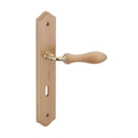 THIRARD - Ensemble De Poignées Pour Porte De Chambre Themis Trou De Clé, Carré 7mm, Entr'axes 195mm, Bois Brut