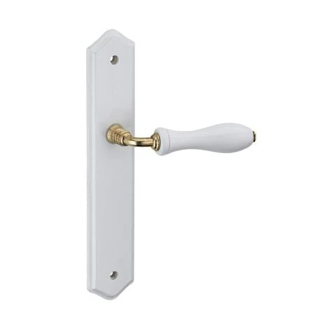 THIRARD - Ensemble De Poignées Pour Porte Intérieure Themis Sans Trou, Carré 7mm, Entr'axes 195mm, Bois Blanc