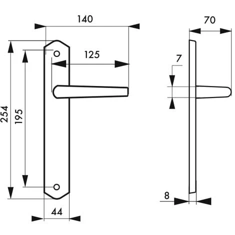 THIRARD - Ensemble De Poignées Pour Porte Intérieure Themis Sans Trou, Carré 7mm, Entr'axes 195mm, Bois Blanc â Image 2