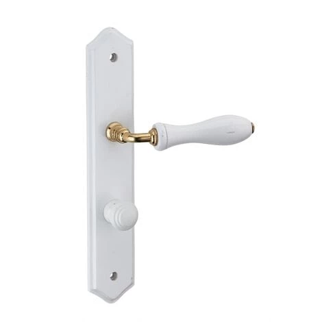 THIRARD - Ensemble De Poignées Pour Salle De Bain/toilette Themis à Condamnation, Carré 7mm, Entr'axes 195mm, Bois Blanc