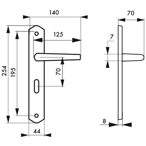 THIRARD - Ensemble De Poignées Pour Salle De Bain/toilette Themis à Condamnation, Carré 7mm, Entr'axes 195mm, Bois Blanc – Image 2