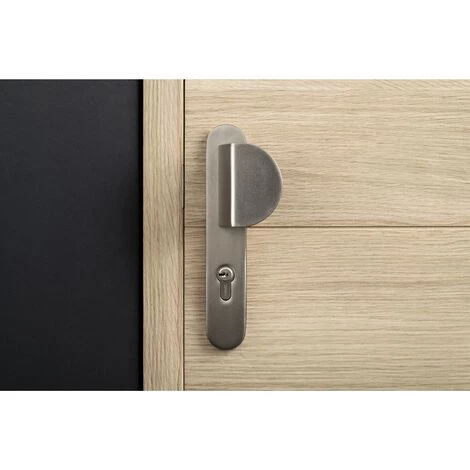 THIRARD - Ensemble De Poignées Pour Porte D'entrée Palière Chantilly Trou De Cylindre, Carré 7mm, Entr'axes 195mm, Anodisé Inox – Image 2